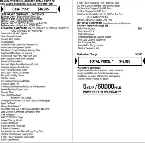 2025 Jeep Grand Cherokee GRAND CHEROKEE L LIMITED 4X4 2025 Jeep Grand Cherokee GRAND CHEROKEE L LIMITED 4X4