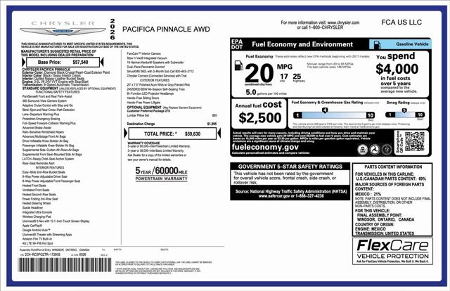2026 Chrysler Pacifica PACIFICA PINNACLE AWD
