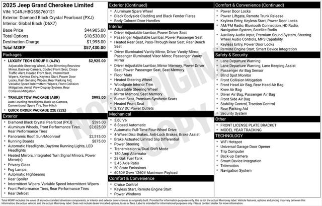 2025 Jeep Grand Cherokee GRAND CHEROKEE LIMITED 4X4