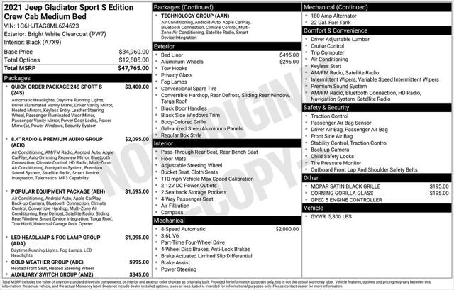 2021 Jeep Gladiator Sport S 4x4