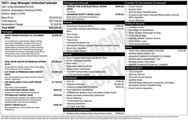 2021 Jeep Wrangler Islander 4x4