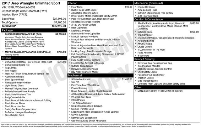 2017 Jeep Wrangler Unlimited Sport 4x4