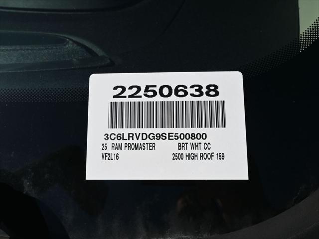 2025 RAM Ram ProMaster RAM PROMASTER 2500 TRADESMAN CARGO VAN HIGH ROOF 159 WB 2025 RAM Ram ProMaster RAM PROMASTER 2500 TRADESMAN CARGO VAN HIGH ROOF 159 WB