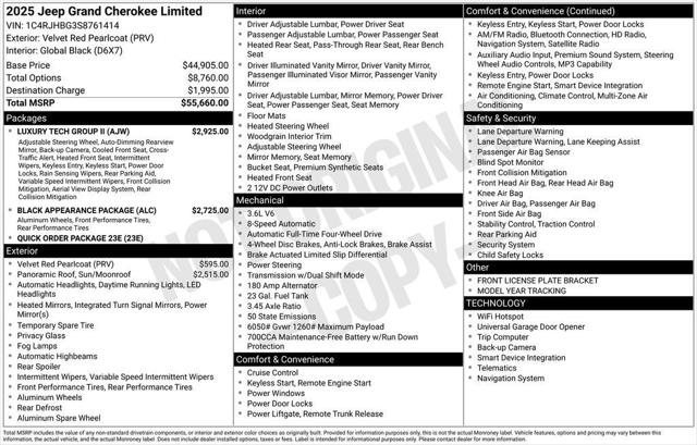 2025 Jeep Grand Cherokee GRAND CHEROKEE LIMITED 4X4