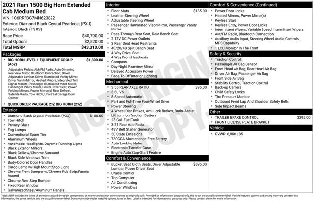 2021 RAM 1500 Big Horn Quad Cab 4x4 64 Box