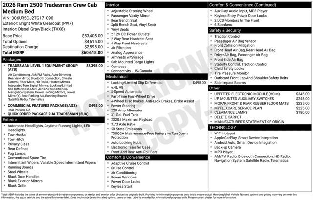2026 Ram 2500 Tradesman Crew Cab 4x4 6'4" Box