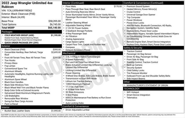 2022 Jeep Wrangler 4xe Unlimited Rubicon 4x4