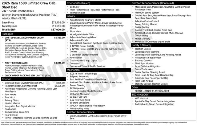 2026 RAM Ram 1500 RAM 1500 LIMITED CREW CAB 4X4 57 BOX 2026 RAM Ram 1500 RAM 1500 LIMITED CREW CAB 4X4 57 BOX