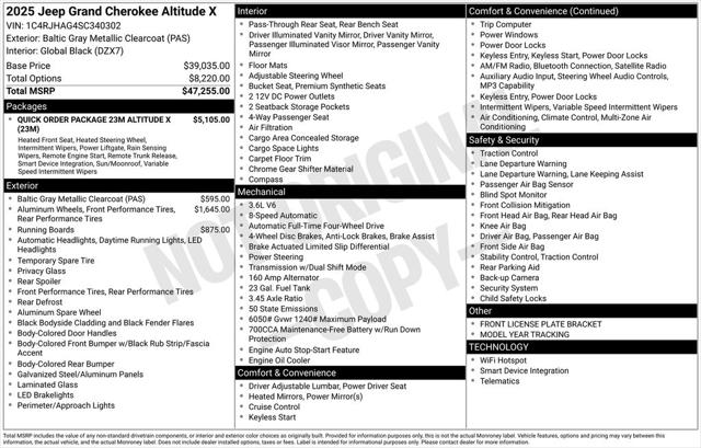 2025 Jeep Grand Cherokee GRAND CHEROKEE ALTITUDE X 4X4