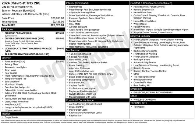 2024 Chevrolet Trax FWD 2RS