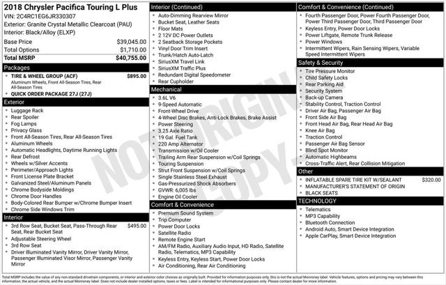 2018 Chrysler Pacifica Touring L Plus