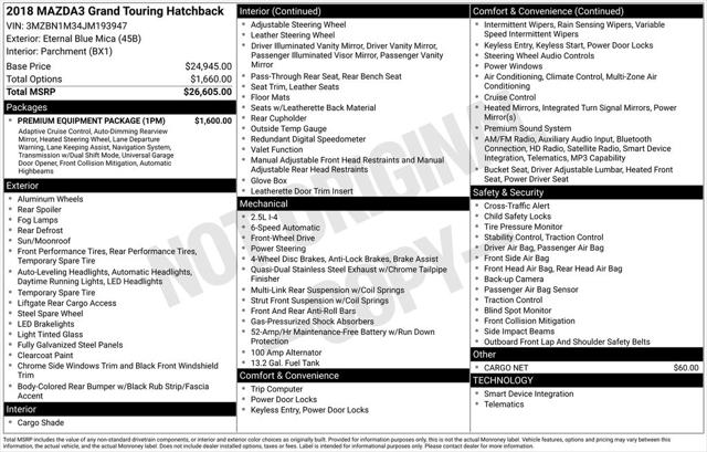 2018 Mazda Mazda3 Hatchback Grand Touring