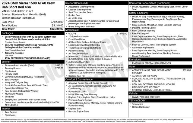 2024 GMC Sierra 1500 4WD Crew Cab Short Box AT4X