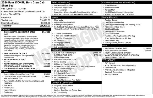 2026 Ram 1500 Big Horn Crew Cab 4x4 57 Box
