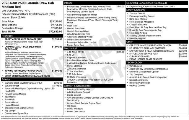2026 RAM Ram 2500 RAM 2500 LARAMIE CREW CAB 4X4 64 BOX