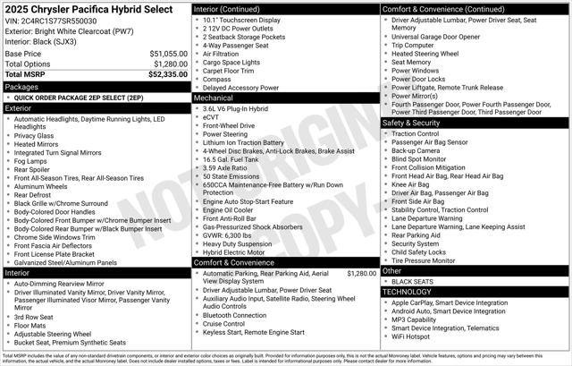 2025 Chrysler Pacifica Hybrid PACIFICA PLUG-IN HYBRID SELECT