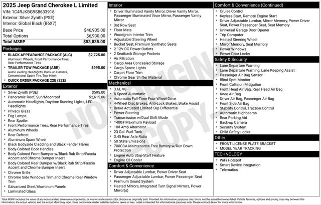 2025 Jeep Grand Cherokee GRAND CHEROKEE L LIMITED 4X4 2025 Jeep Grand Cherokee GRAND CHEROKEE L LIMITED 4X4