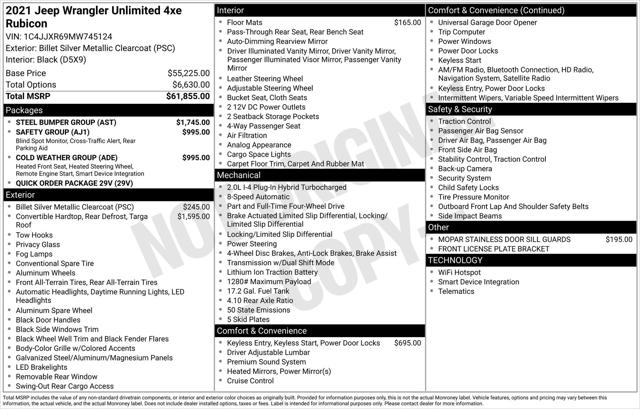 2021 Jeep Wrangler 4xe Unlimited Rubicon 4x4