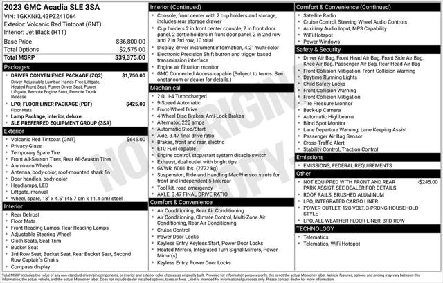 2023 GMC Acadia FWD SLE