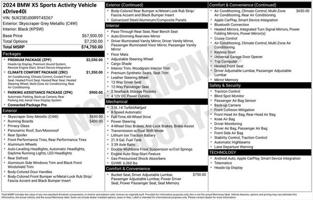 2024 BMW X5 xDrive40i