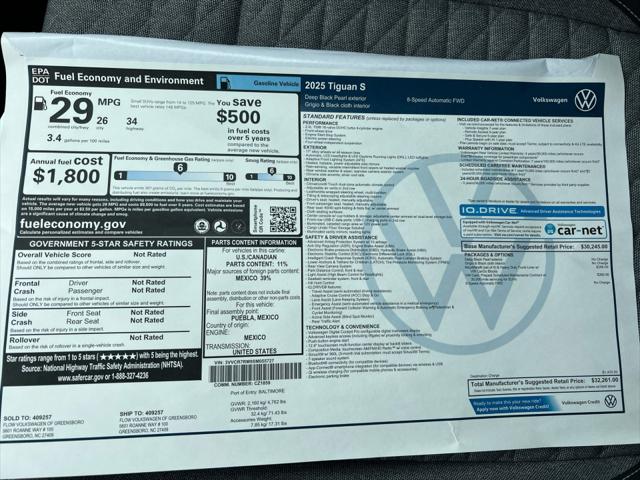 2025 Volkswagen Tiguan 2.0T S