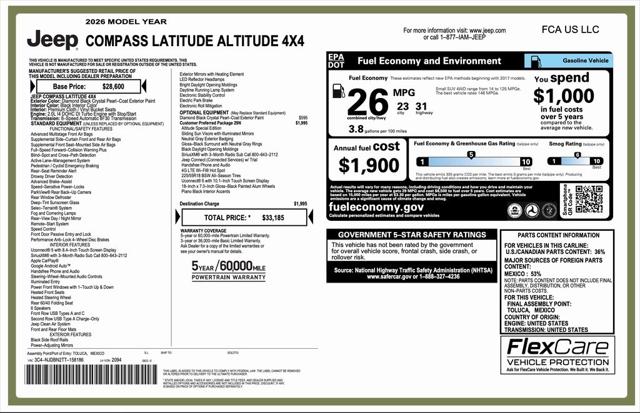 2026 Jeep Compass Latitude Altitude