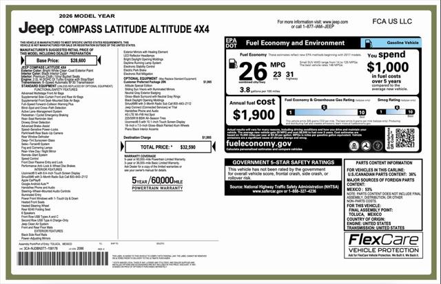 2026 Jeep Compass Latitude Altitude