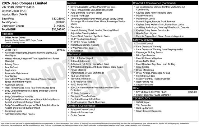 2026 Jeep Compass Limited Altitude