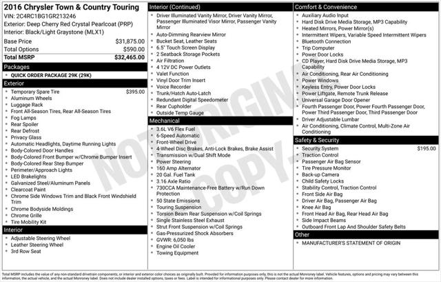 2016 Chrysler Town and Country Touring