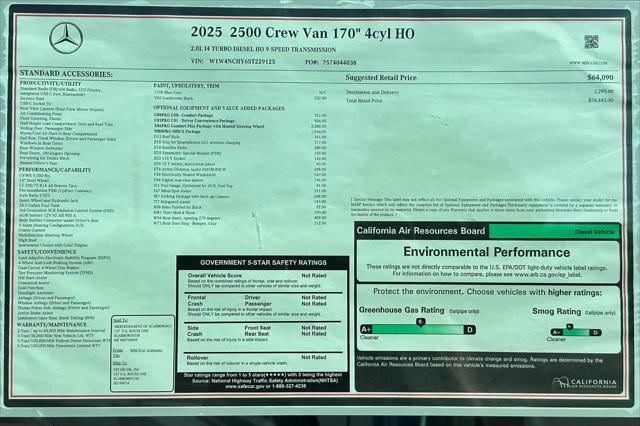 2025 Mercedes-Benz Sprinter 2500 High Roof 4-Cyl Diesel HO