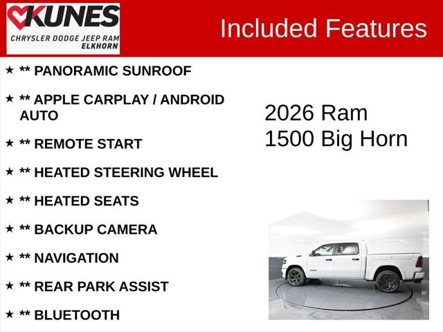 2026 RAM Ram 1500 RAM 1500 BIG HORN CREW CAB 4X4 57 BOX 2026 RAM Ram 1500 RAM 1500 BIG HORN CREW CAB 4X4 57 BOX