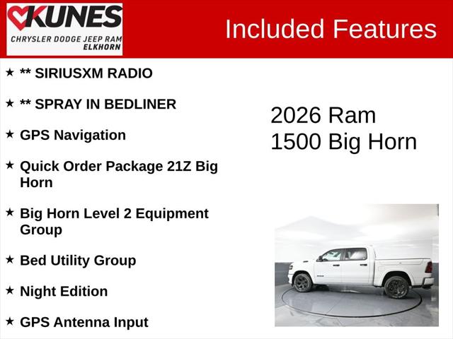 2026 RAM Ram 1500 RAM 1500 BIG HORN CREW CAB 4X4 57 BOX 2026 RAM Ram 1500 RAM 1500 BIG HORN CREW CAB 4X4 57 BOX