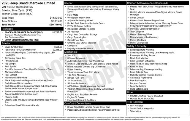2025 Jeep Grand Cherokee GRAND CHEROKEE LIMITED 4X4