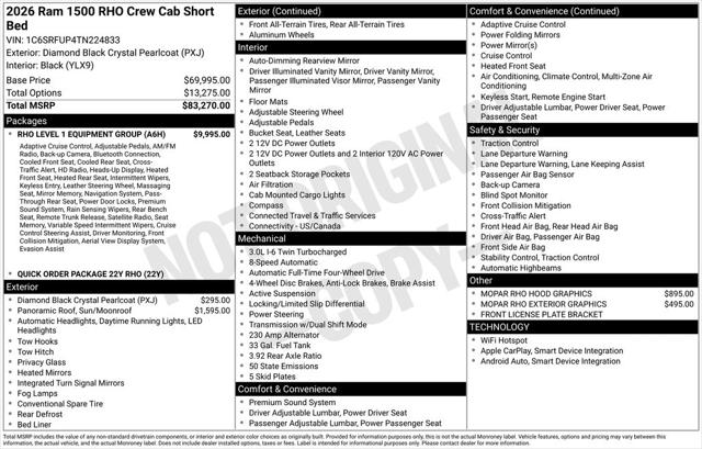 2026 RAM Ram 1500 RAM 1500 RHO CREW CAB 4X4 57 BOX 2026 RAM Ram 1500 RAM 1500 RHO CREW CAB 4X4 57 BOX