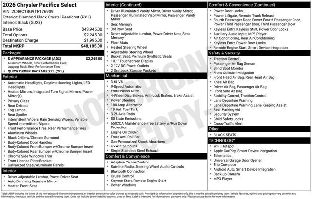 2026 Chrysler Pacifica PACIFICA SELECT