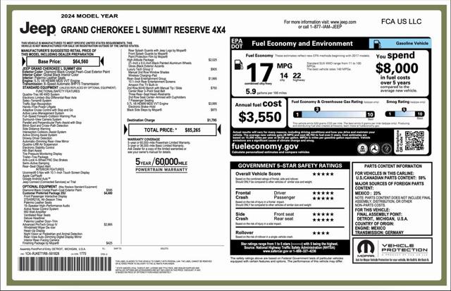 2024 Jeep Grand Cherokee L Summit Reserve 4x4 2024 Jeep Grand Cherokee L Summit Reserve 4x4