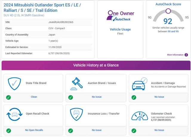 2024 Mitsubishi Outlander Sport 2.0 ES AWC