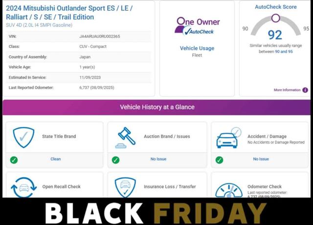 2024 Mitsubishi Outlander Sport 2.0 ES AWC 2024 Mitsubishi Outlander Sport 2.0 ES AWC