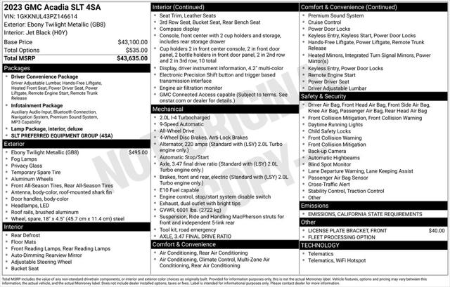 2023 GMC Acadia AWD SLT