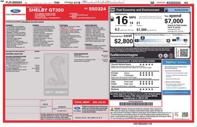 2019 Ford Mustang Shelby GT350 Fastback 2019 Ford Mustang Shelby GT350 Fastback