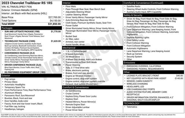 2023 Chevrolet Trailblazer AWD RS