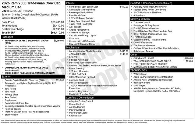 2026 RAM Ram 2500 RAM 2500 TRADESMAN CREW CAB 4X4 64 BOX