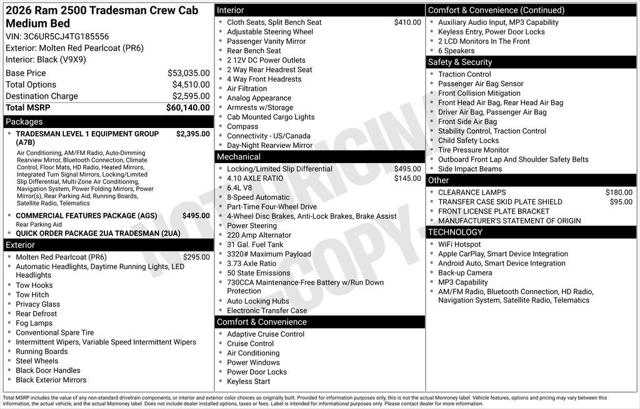 2026 RAM Ram 2500 RAM 2500 TRADESMAN CREW CAB 4X4 64 BOX