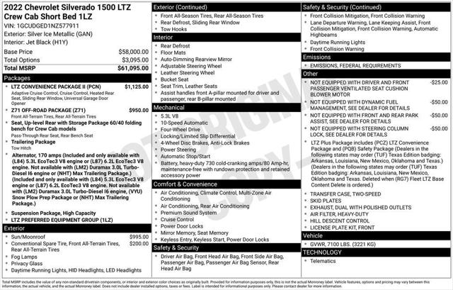 2022 Chevrolet Silverado 1500 4WD Crew Cab Short Bed LTZ
