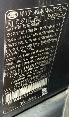 2018 Land Rover Range Rover 5.0L V8 Supercharged