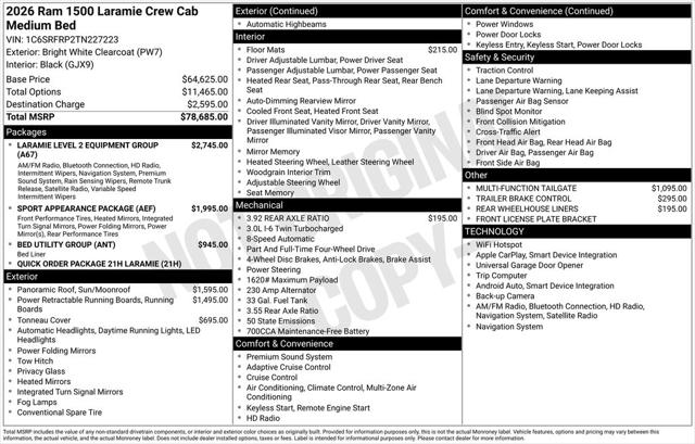 2026 RAM Ram 1500 RAM 1500 LARAMIE CREW CAB 4X4 64 BOX