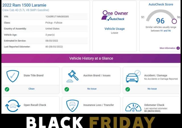 2022 RAM 1500 Laramie Crew Cab 4x4 57 Box 2022 RAM 1500 Laramie Crew Cab 4x4 57 Box