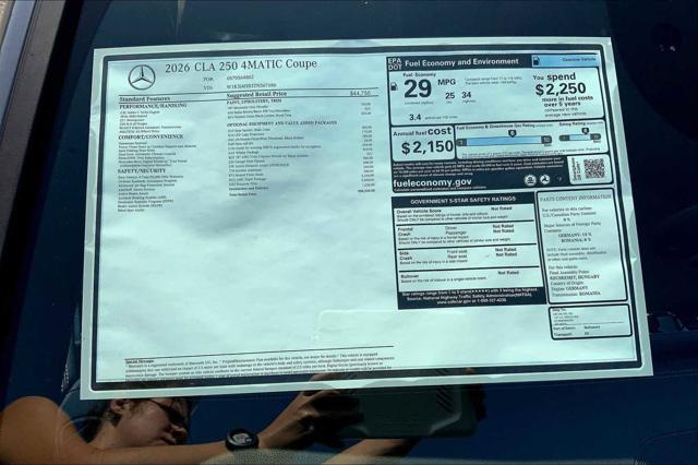 2026 Mercedes-Benz CLA 250 4MATIC