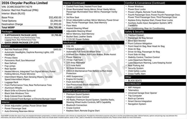 2026 Chrysler Pacifica PACIFICA LIMITED AWD