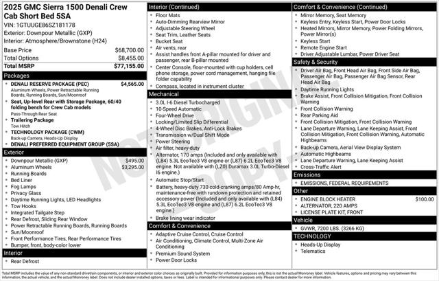 2025 GMC Sierra 1500 4WD Crew Cab Short Box Denali